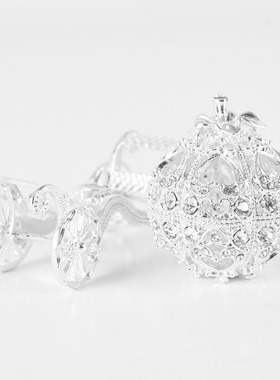 金属工艺品摆件首饰盒创意欧式合金珐琅彩镶钻家居装饰南瓜车