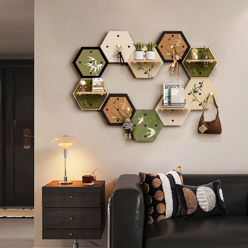 Solid wood entrance door hole board storage rack