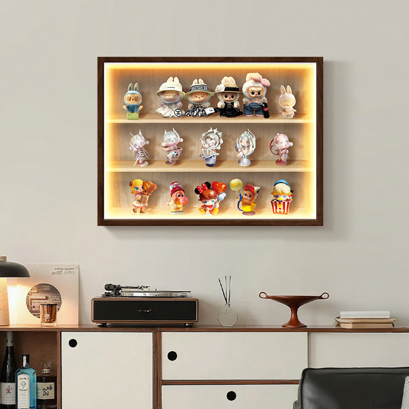 盲盒电表箱装饰画壁挂式带灯亚克力展示柜防尘玩具模型手办收纳盒,淘宝优惠券,粉丝福利购,淘宝优惠卷