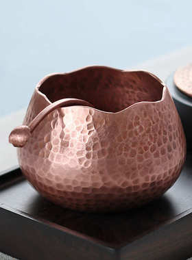 山百集水盂铜质笔架文房桌面装饰摆件砚滴毛笔砚台加水书法笔洗缸