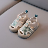 Детские сандалии, летняя детская нескользящая обувь для раннего возраста для мальчиков, из натуральной кожи, мягкая подошва