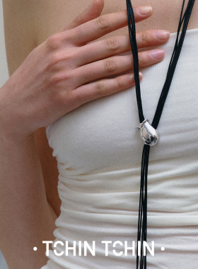 TCHINTCHIN 梦境花园系列 多层黑绳郁金香扣项链