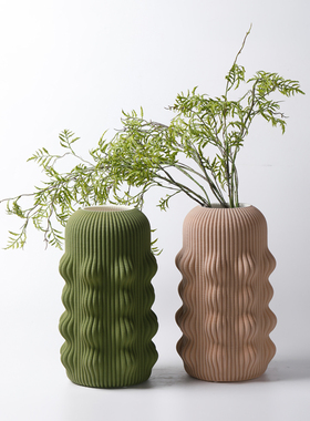 莫兰迪色陶瓷花器客厅餐桌装饰品
