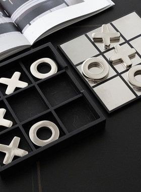 印度进口纯手工黑银OX棋盘摆件