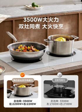美的铂钻嵌入式双灶电磁炉3500W