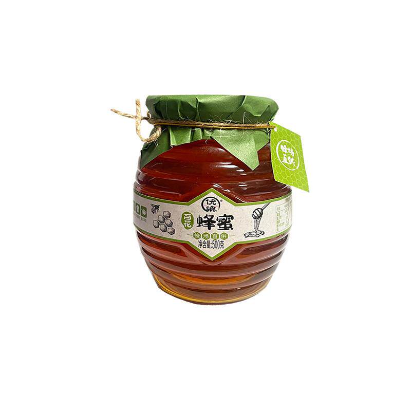 直供优飨500g蜂蜜紫云英百花土蜂蜜营养早餐玻璃瓶零食小吃食品临