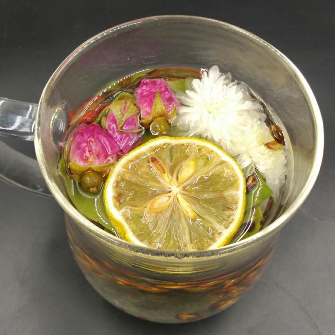 柠檬荷叶茶山楂干柠檬片泡水喝决明子茶修身茶叶玫瑰花茶组合袋装