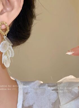 夏日度假风长款流苏贝壳耳环女小众独特耳坠耳饰2025新款爆款耳钉