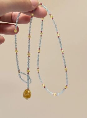 青暮 民族风小众手作串珠项链复古新中式锁骨链