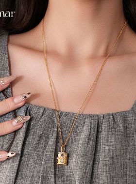 秋冬轻奢颈链手工滴釉高颜值水桶包包项链绝美精致独特锁骨链配饰