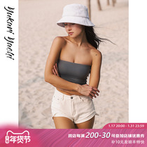 Yukari Swim Sexy Extras Wearing Open-shoulder Short Tropes of Breasted Woman with a Beauty Back Anti-Walking Light Wrap-up Chest Jacket