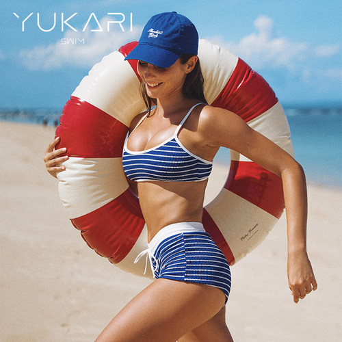 Yukari swim旗舰店分体泳衣女海军蓝温泉度假休闲性感新款比基尼 - 图2