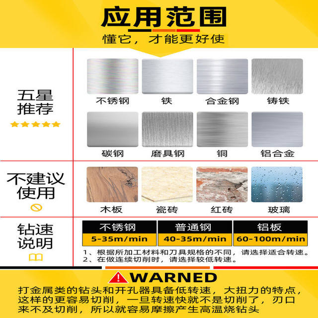 硬质合金开孔器不锈钢开孔器铁板钢板金属铝合金专用扩孔器圆钻头
