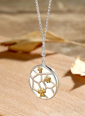 新款梅花圆形沙金天然送女友吊坠