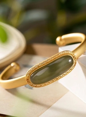 创意s925银镀金白玉古风女