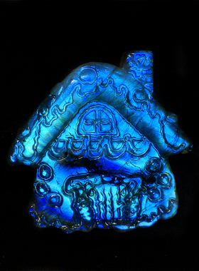 天然拉长石原石情侣同款吊坠饰品