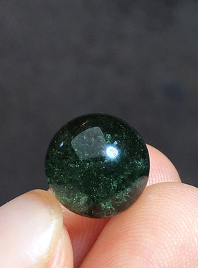 精品迷你天然异象绿白彩幽灵水晶球金字塔千层彩虹胶花聚宝盆摆件