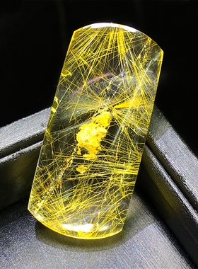 金发晶钛晶水晶吊坠平安无事牌