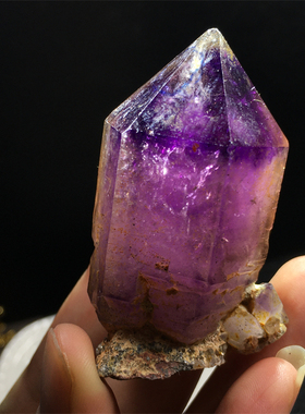 紫水晶超七幻影紫发原石标本摆件