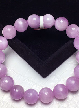 天然梦幻紫锂辉单圈圆珠手串紫色水晶拉丝猫眼男女同款送礼装饰品