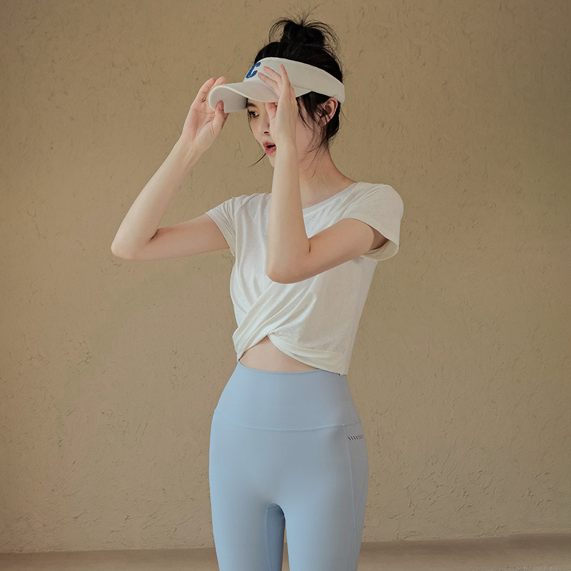 Ackdcs瑜伽服女夏季薄款短袖普拉提上衣专业跑步速干健身运动T恤,淘宝优惠券,粉丝福利购,淘宝优惠卷