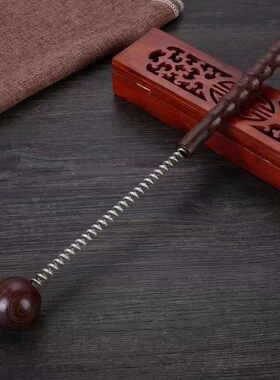 鸡翅木弹簧按摩锤 木质捶背捶腿按摩器手动敲打按摩颈椎实木
