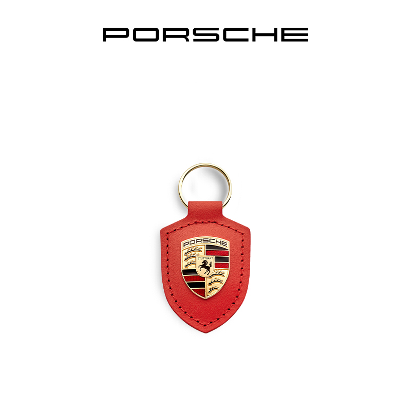 【官方正品】Porsche 保时捷经典系列盾徽钥匙圈真皮钥匙扣钥匙链 - 图1