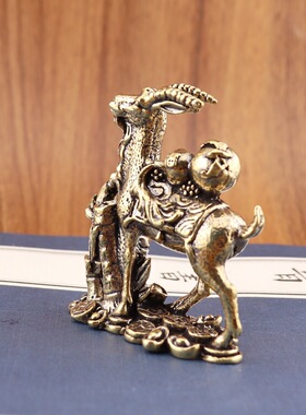 小铜羊摆件黄铜招财福禄