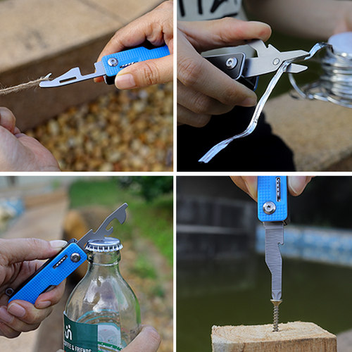 鸿丰户外多功能刀EDC折叠工具随身开瓶器小剪刀迷你瑞士防身小刀 - 图2