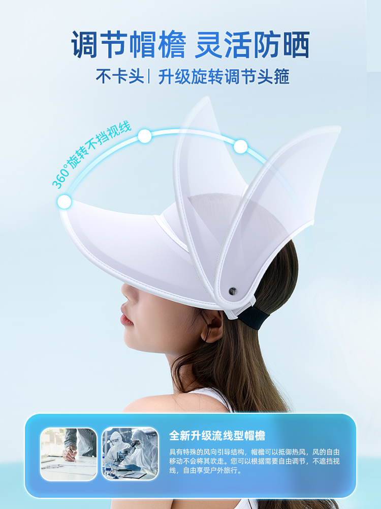 近江小熊空顶帽防晒女防紫外线太阳帽遮阳帽沙滩出游运动帽子