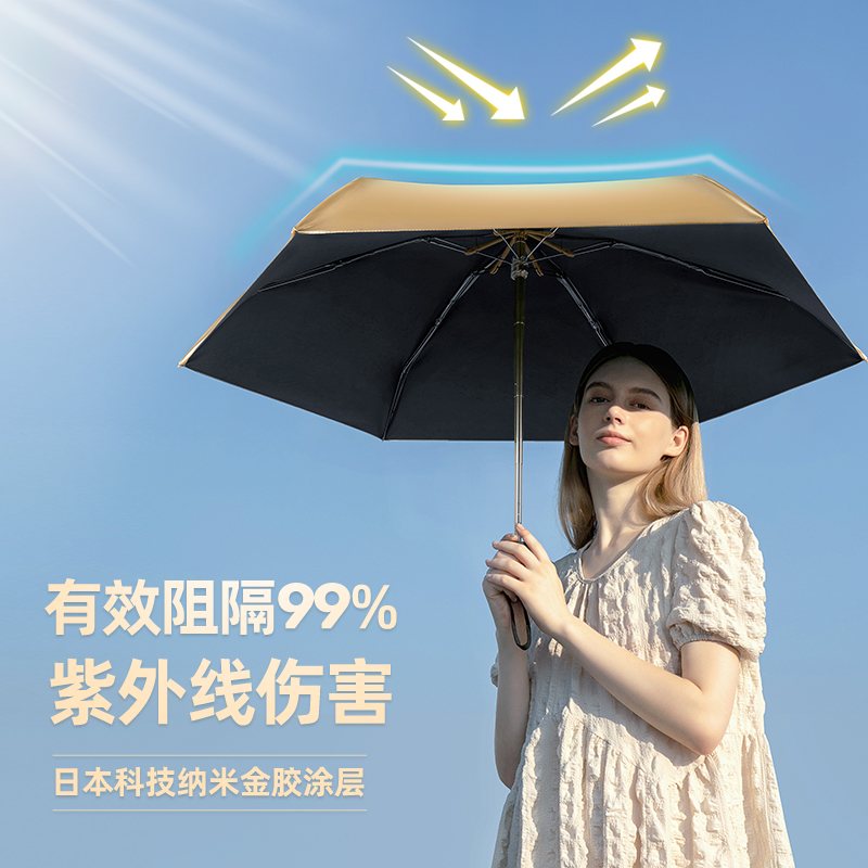 近江小熊太阳伞晴雨两用迷你遮阳防晒防紫外线小轻便卡片扁伞