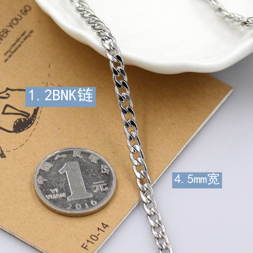 304不锈钢BNK链条 钛钢金属扁链子 结实DIY手工项链钥匙箱包挂链 - 图3