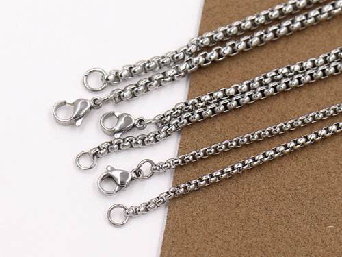 方珍珠项链条 304不锈钢钛钢链子 diy项链手工饰品服装配饰潮饰品 - 图1