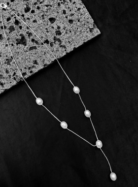 法式温柔项链套装天然淡水珍珠女