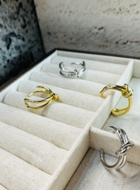 打结戒指铜开口可调节日韩风女