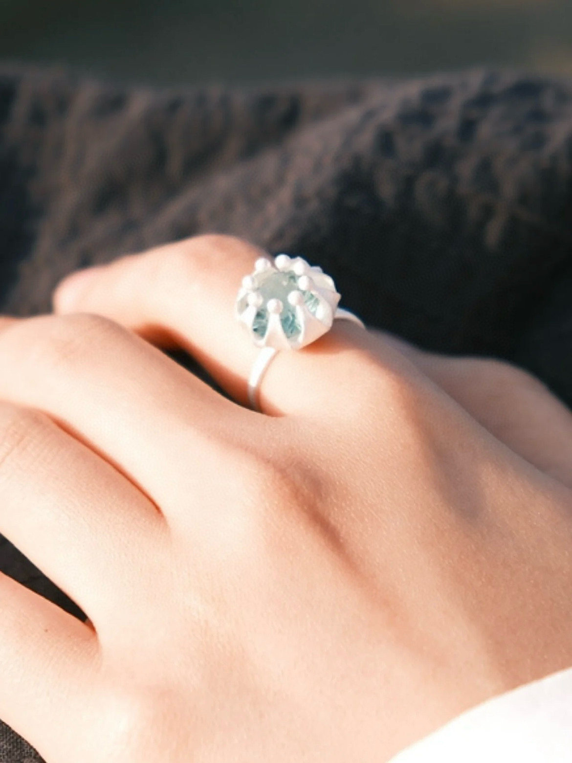 Whisper Melody Double Lantern Fruit Gemstone Ring S925 Silver Fireworks Cut