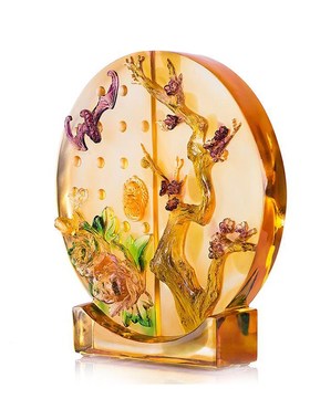 速发福临工琉璃摆件门艺品乔迁新居礼品创婚礼物结意客厅装饰摆件