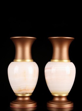 速发黄花供具套装汉白玉香供佛前炉水杯观音铜瓶供奉用品果盘家用