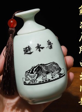 速发避水秽卫生间摆件荷花鲤鱼净北陶瓷瓶化解厕所在西兽厨卫同宫