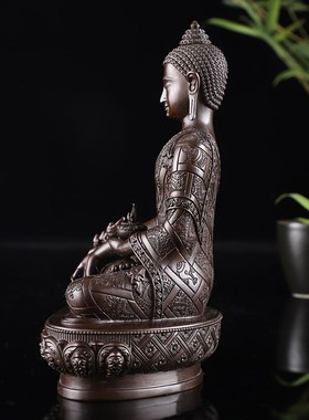 速发密宗铜像供奉摆件纯佛古色药师佛用像寸/5寸/7寸药师佛家佛供