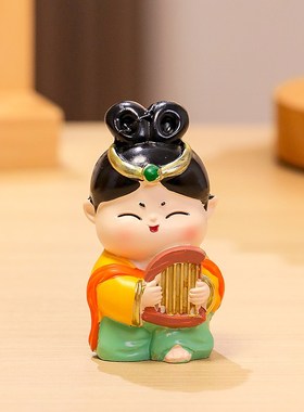 速发唐小圆古式中爱仕家居桌面装饰品摆件可风系办公室工位摆件