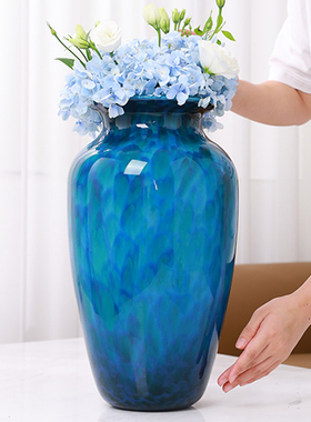 速发简约玻璃花轻摆件客厅插花酒柜装饰品干花瓶奢柜视电高端