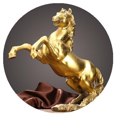 速发纯铜生肖马办公室艺件铜马电视柜家居装饰工摆品招财马到铜功