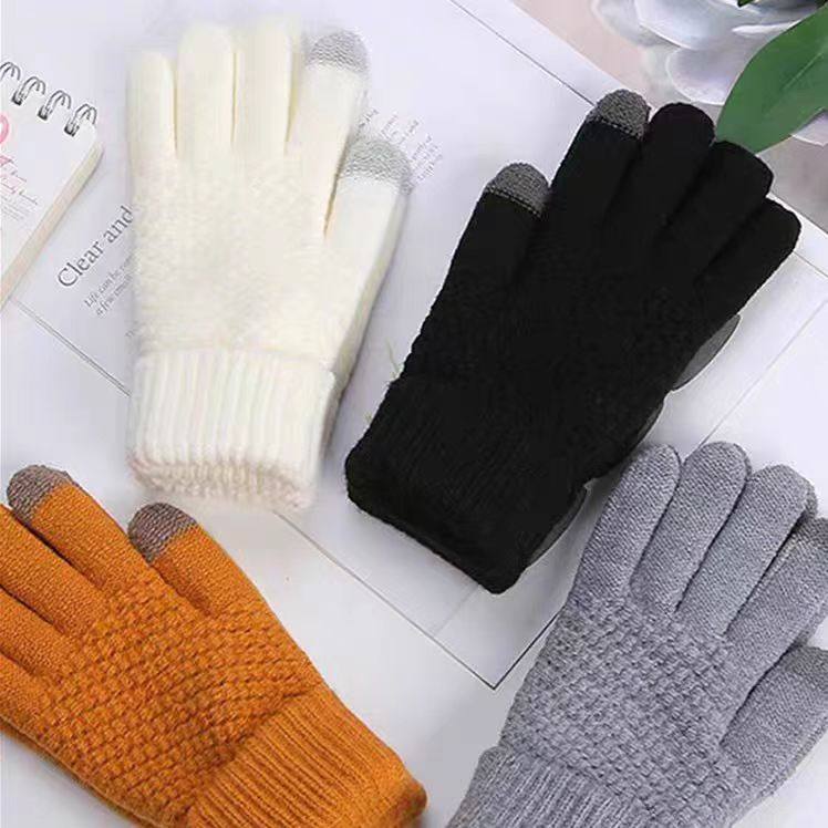 新款加厚触屏手套男女士秋冬季加绒保暖防寒户外骑行针织毛线手套,淘宝优惠券,粉丝福利购,淘宝优惠卷