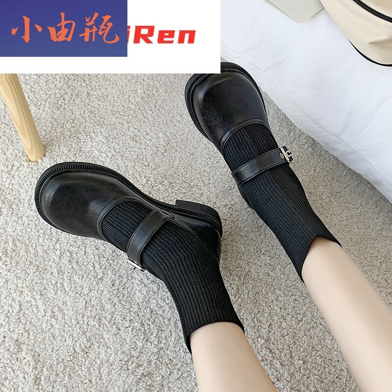 瓶网红瘦瘦新款女甜美2021日女短靴 小由瓶时装靴