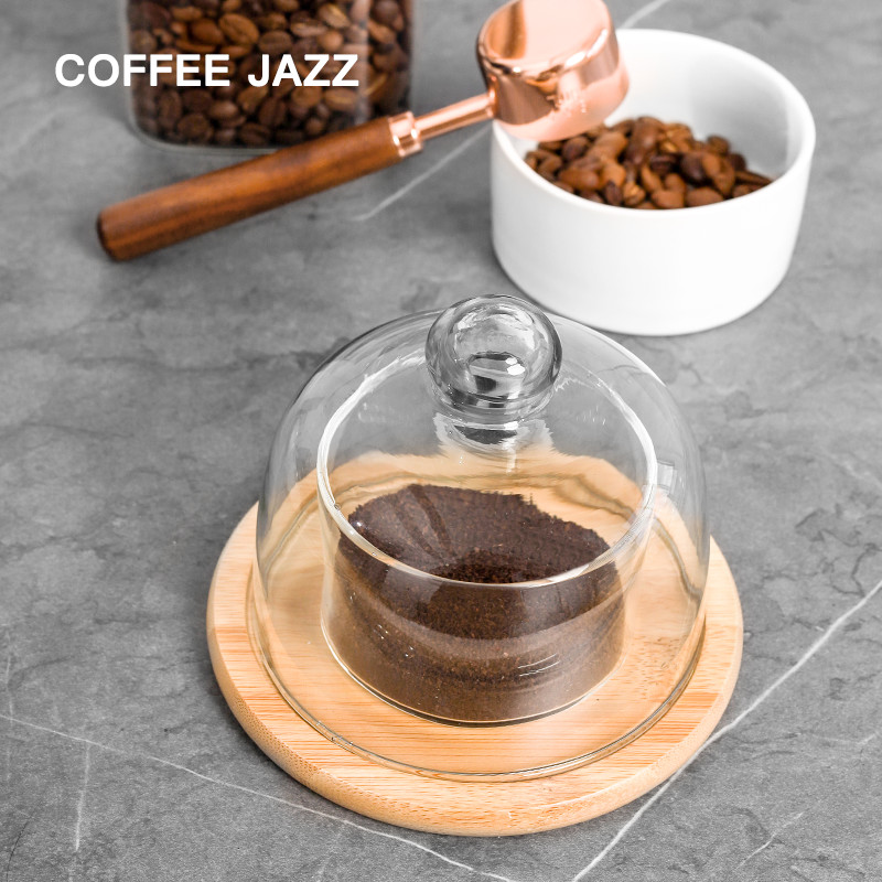 COFFEEJAZZ咖啡闻香罩咖啡杯测锁香杯透明玻璃罩甜品展示咖啡器具 - 图1