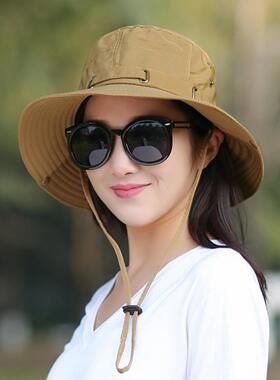 防晒户外太阳帽女夏季遮阳渔夫帽
