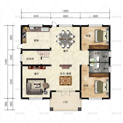 201新款别墅设计图纸二层新农村自建房乡村洋房简约经济型施工图 - 图2