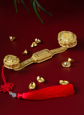 铜之美 花丝吉祥如意算盘摆件黄铜镀金工艺品办公桌玄关装饰品