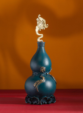 铜之美彩铜葫芦摆件吉祥福禄家居客厅玄关酒柜装饰品乔迁新居礼品